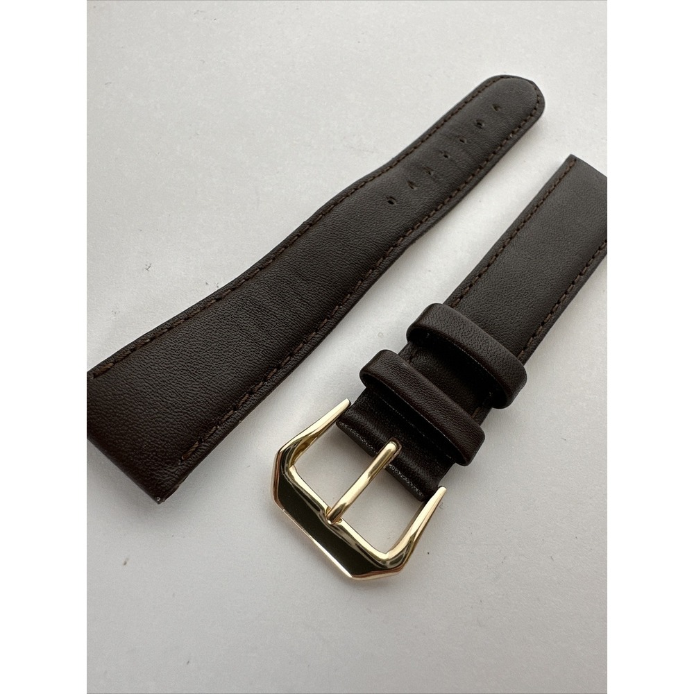 Kreisler 19mm Dark Brown Genuine Leather Watch Strap Gold Tone Buckle 19L Band
